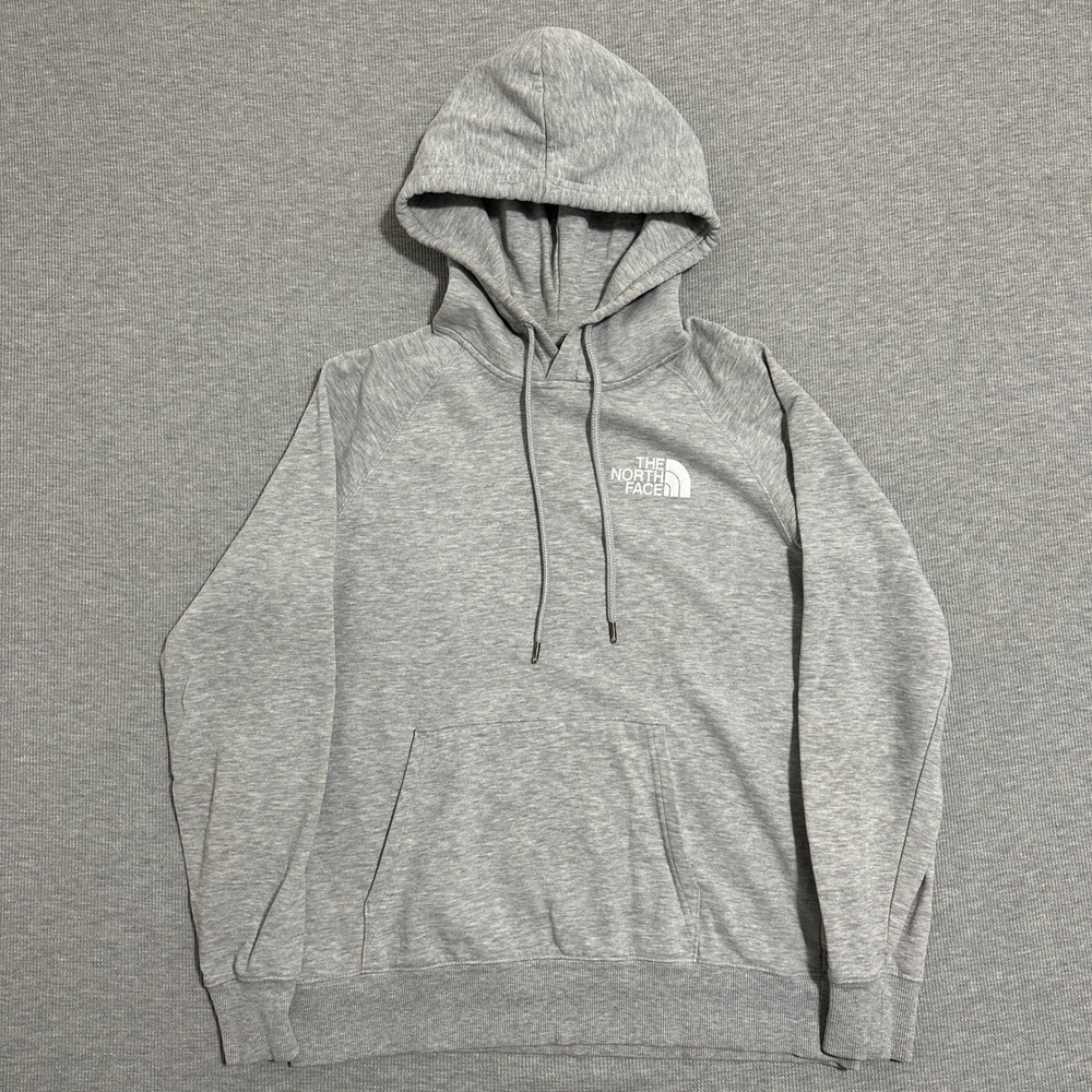 The North Face Womens Heather Gray Pullover Hoodie NF0A55XW Small Back Logo